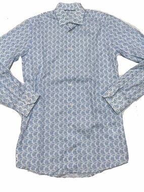 Eton Slim Fit Men's Light Blue Floral Button-Up Shirt